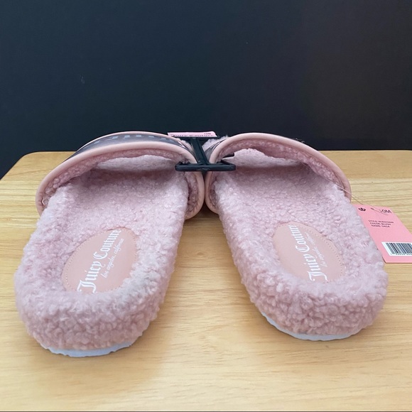 Juicy Couture Pink Sherpa Sandal Shoes Juicy Couture Slides - Picture 3 of 4